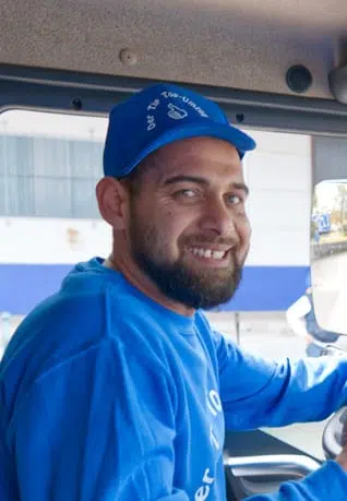 Mann am Steuer von einem Lkw